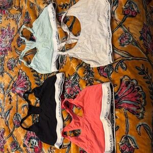 Calvin Klein Multi-Color Bra Set - Black, White, Coral, Mint